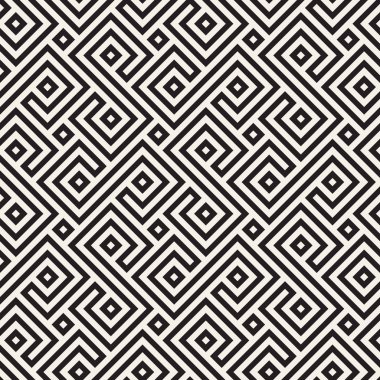 Vektör kusursuz desen. Modern stil soyut doku. Çizgili elementten geometrik fayanslar tekrarlanıyor