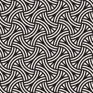 Vektör kusursuz desen. Modern stil soyut doku. Çizgili elementten geometrik fayanslar tekrarlanıyor