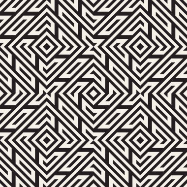 Vektör kusursuz desen. Modern stil soyut doku. Çizgili elementten geometrik fayanslar tekrarlanıyor