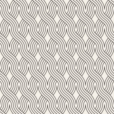 Vektör seamless modeli. Modern şık Soyut doku. Yinelenen gelen çizgili öğe geometrik çini dalgalı yuvarlak