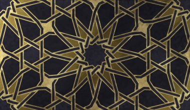 Arka plan tasarlamak geleneksel oryantal grafik motifleri dayalı. Altın sanatsal doku ile İslam dekoratif desen. Çizgiler ve geometrik kiremitli süsler titreşim ile Arap etnik mozaik.