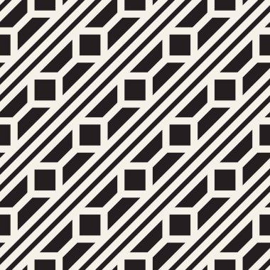 Vektör kusursuz desen. Modern stil soyut doku. Çizgili elementten geometrik fayanslar tekrarlanıyor