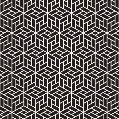 Vektörsüz mozaik çizgiler. Modern stil soyut doku. Çizgili elementlerle geometrik fayanslar tekrarlanıyor