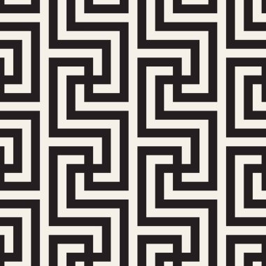 Vektör kusursuz desen. Modern stil soyut doku. Çizgili elementten geometrik fayanslar tekrarlanıyor