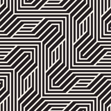Vektör kusursuz desen. Modern stil soyut doku. Çizgili elementten geometrik fayanslar tekrarlanıyor