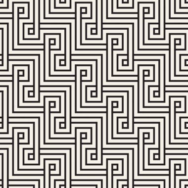 Vektör kusursuz desen. Modern stil soyut doku. Çizgili elementten geometrik fayanslar tekrarlanıyor