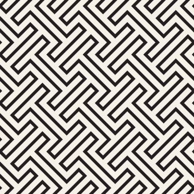 Vektör kusursuz desen. Modern stil soyut doku. Çizgili elementten geometrik fayanslar tekrarlanıyor