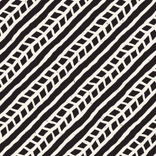 Simple Ink Geometric Pattern Monochrome Black White Strokes Background Hand — Stock Vector