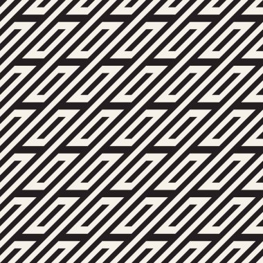 Vektör kusursuz desen. Modern stil soyut doku. Çizgili elementlerden geometrik fayanslar tekrarlanıyor