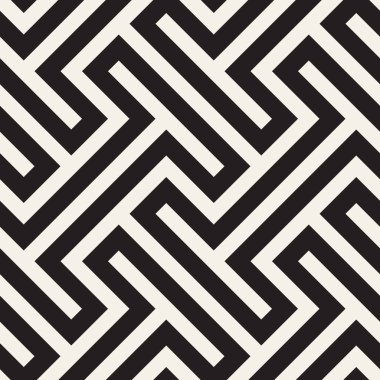 Vektör kusursuz desen. Modern stil soyut doku. Çizgili elementlerden geometrik fayanslar tekrarlanıyor