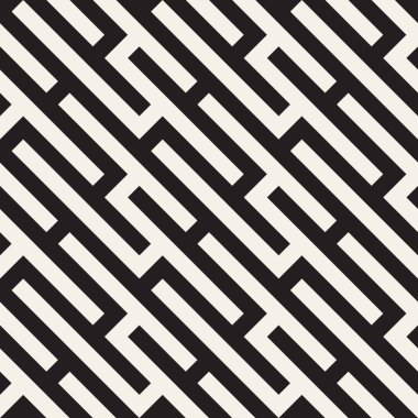 Vektör kusursuz desen. Modern stil soyut doku. Çizgili elementlerden geometrik fayanslar tekrarlanıyor