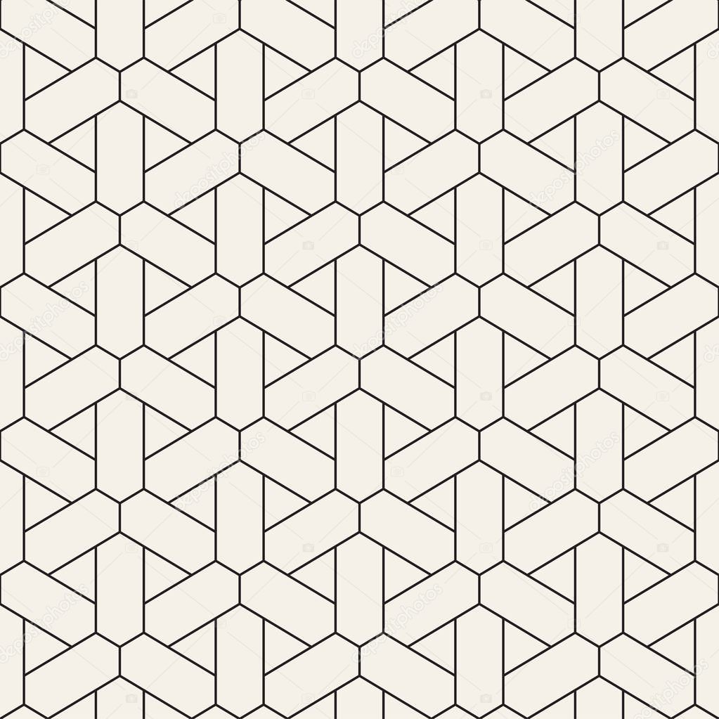 Vector seamless geometric pattern. Simple abstract lines lattice. Repeating elements stylish background tiling