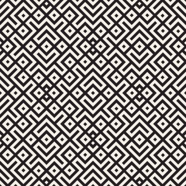 Etnik desen vektör tasarımı. Kesintisiz geometrik kafes arka plan. Kare yinelenen satırları öğelerini.