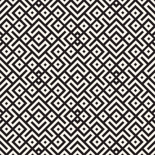 Ethnische Mustervektorgestaltung Nahtloser Geometrischer Gitterhintergrund Quadratische Sich Wiederholende Linien — Stockvektor