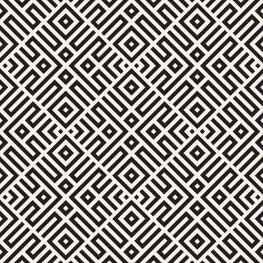 Etnik desen vektör tasarımı. Dikişsiz örgü arka plan. Kare yinelenen satırları öğelerini.