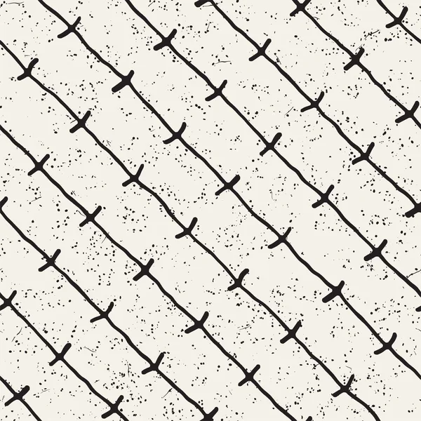 Eenvoudig inkt geometrische patroon. Zwart-wit en zwarte lijnen achtergrond. Hand getrokken textuur voor uw ontwerp — Stockvector