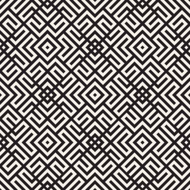 Etnik desen vektör tasarımı. Kesintisiz geometrik kafes arka plan. Kare yinelenen satırları öğelerini.