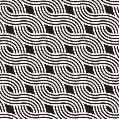 Vektör seamless modeli. Modern şık Soyut doku. Geometrik çini dalgalı yinelenen