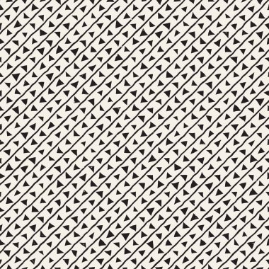 Elle çizilmiş stil etnik seamless modeli. Siyah ve beyaz soyut geometrik şekiller.