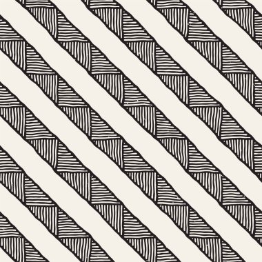 Elle çizilmiş stil etnik seamless modeli. Soyut geometrik döşeme arka plan siyah ve beyaz.