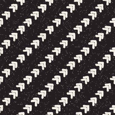 El ile Seamless Modeli hatları çizilmiş. Arka plan serbest fırça darbeleriyle. Siyah ve beyaz doku. Kağıt ambalaj için süsleme.