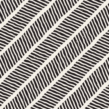 El ile Dikişsiz desen fırça darbeleriyle çizilmiş. Doodle grunge illüstrasyon mürekkep. Geometrik vektör desen.