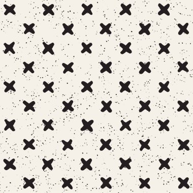 El ile Seamless Modeli hatları çizilmiş. Arka plan serbest fırça darbeleriyle. Siyah ve beyaz doku. Kağıt ambalaj için süsleme.