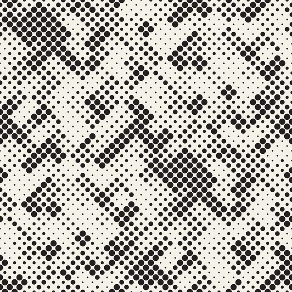 Modern Stylish Halftone Texture (em inglês). Fundo abstrato sem fim com círculos aleatórios. Padrão de mosaico sem costura vetorial . — Vetor de Stock