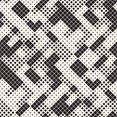 Modern şık noktalı resim doku. Arka plan ile rasgele boyutu kareler. Vektör sorunsuz kaotik kareler Mozaik Desen