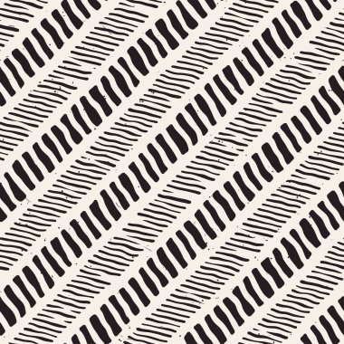 El ile Dikişsiz desen fırça darbeleriyle çizilmiş. Doodle grunge illüstrasyon mürekkep. Geometrik vektör desen.