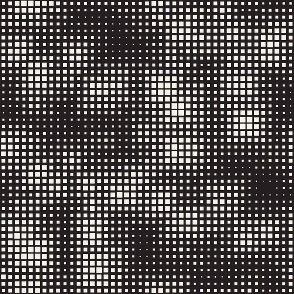 Moderne stilvolle Halbton-Textur. abstrakter Hintergrund mit Quadraten zufälliger Größe. Vektor nahtlose chaotische Quadrate Mosaikmuster — Stockvektor