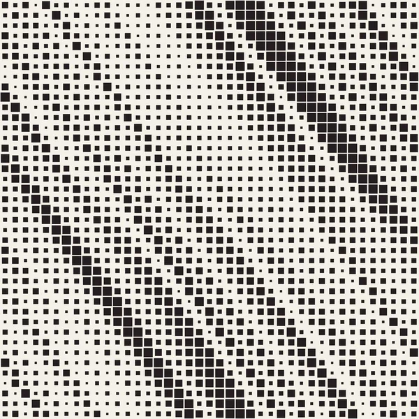 Moderne stilvolle Halbton-Textur. abstrakter Hintergrund mit Quadraten zufälliger Größe. Vektor nahtlose chaotische Quadrate Mosaikmuster — Stockvektor
