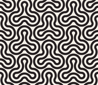 Vektör kusursuz desen. Modern stil soyut doku. Çizgili elementlerden geometrik fayanslar tekrarlanıyor