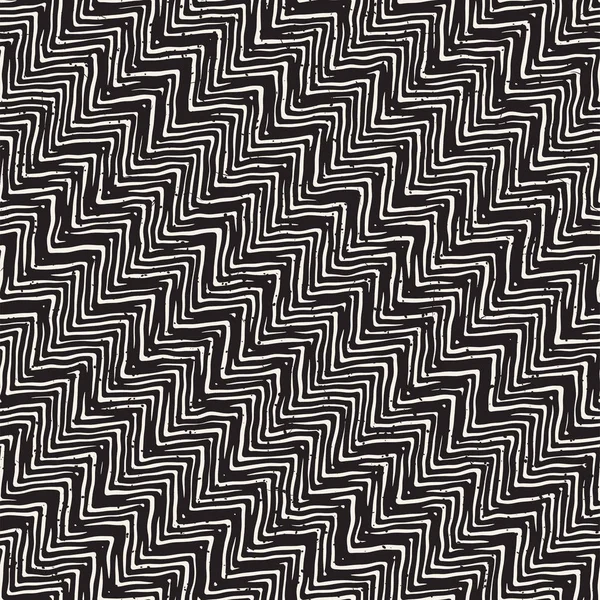 Einfaches geometrisches Muster mit Tinte. Monochrom schwarz-weiß Striche Hintergrund. Handgezeichnete Tuschetextur — Stockvektor