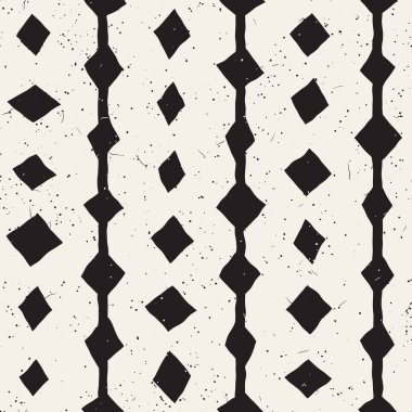 Elle çizilmiş stil etnik seamless modeli. Siyah ve beyaz soyut geometrik şekiller.