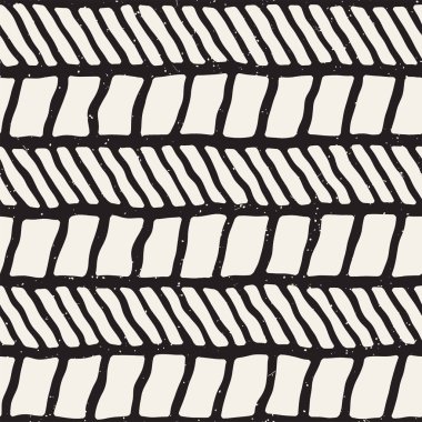 El ile Dikişsiz desen fırça darbeleriyle çizilmiş. Doodle grunge illüstrasyon mürekkep. Geometrik vektör desen.