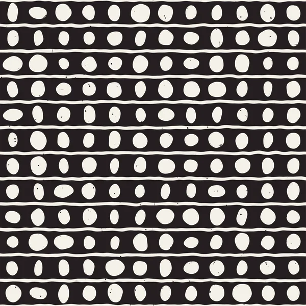Handgezeichnete ethnische nahtlose Muster. abstrakte geometrische Formen in Schwarz und Weiß. — Stockvektor