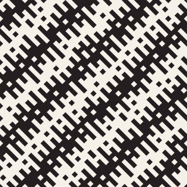 Düzensiz karışık satırları. Geometrik arka plan tasarlamak. Vektör sorunsuz siyah ve beyaz kaotik desen.