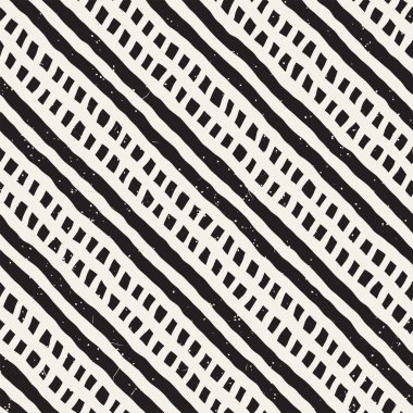 Elle çizilmiş stil seamless modeli. Soyut geometrik döşeme arka plan siyah ve beyaz. Vektör doodle hat kafes