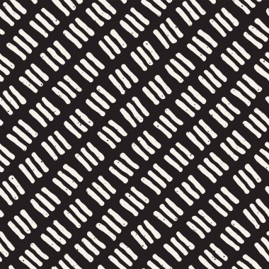 El ile Seamless Modeli hatları çizilmiş. Arka plan serbest fırça darbeleriyle. Siyah ve beyaz doku. Kağıt ambalaj için süsleme.