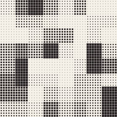 Modern şık noktalı resim doku. Rasgele boyutu kareler sonsuz arka plan. Mozaik desen vektör sorunsuz kareler