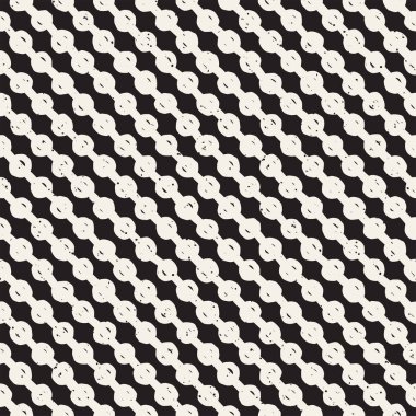 El çekilmiş siyah beyaz mürekkep soyut seamless modeli. Vektör şık doku. Tek renkli geometrik shappes boya fırça satırları