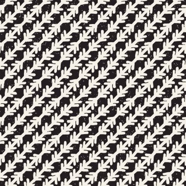 El ile Seamless Modeli hatları çizilmiş. Arka plan serbest fırça darbeleriyle. Siyah ve beyaz doku. Kağıt ambalaj için süsleme.