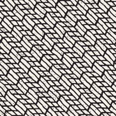 El ile Dikişsiz desen fırça darbeleriyle çizilmiş. Doodle grunge illüstrasyon mürekkep. Geometrik vektör desen.