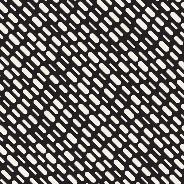 Czarno-białe nieregularne zaokrąglone linie przerywane wzór. Nowoczesny streszczenie wektor bezszwowe tło. Stylowe paski chaotyczna mozaika — Wektor stockowy