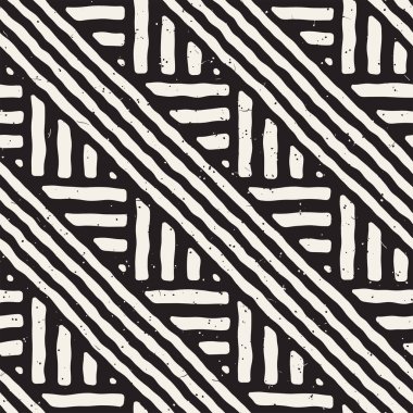 Elle çizilmiş stil etnik seamless modeli. Soyut geometrik döşeme arka plan siyah ve beyaz.