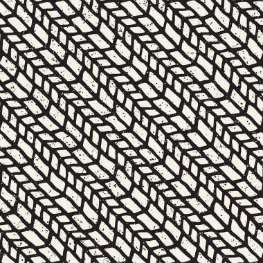 Elle çizilmiş stil seamless modeli. Soyut geometrik döşeme arka plan siyah ve beyaz. Vektör doodle hat kafes
