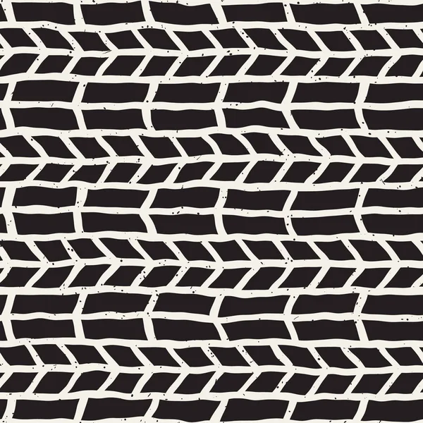 Padrão sem costura estilo desenhado à mão. Plano de fundo geométrico abstrato em preto e branco. Linha de doodle vetorial treliça — Vetor de Stock