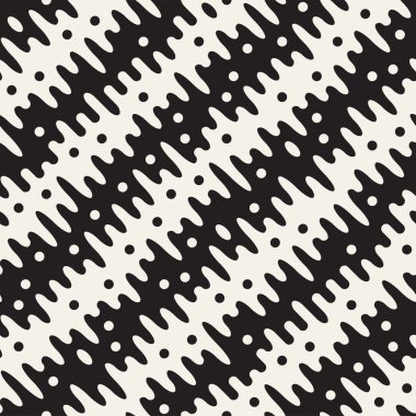 Vektör geometrik noktalar ile seamless modeli. Tek renkli rasgele hattı çizgileri. Yinelenen arka plan tasarım kontrast