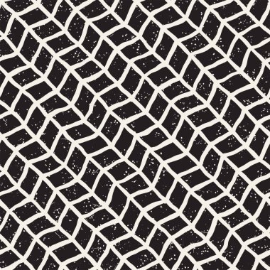 El ile Dikişsiz desen fırça darbeleriyle çizilmiş. Doodle grunge illüstrasyon mürekkep. Geometrik vektör desen.